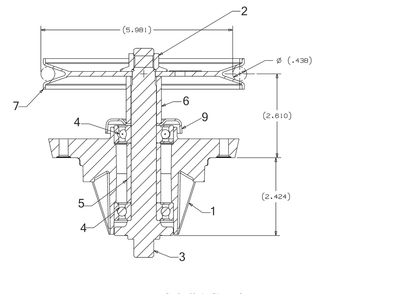 Spindle Diagram and Parts List for (13A9A1CN010)(2018) Cub Cadet Lawn Tractor
